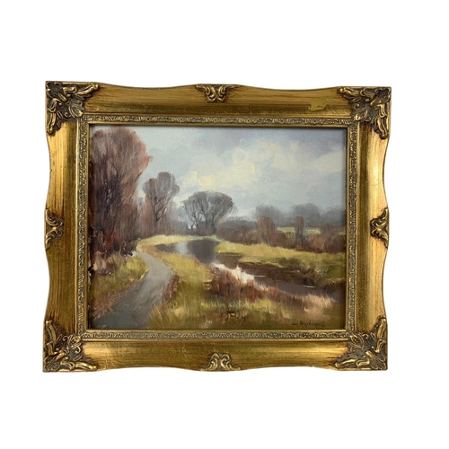 286 - An oil painting by Tom Stephenson. In a gilt frame. Painting measures 25.5 x 20.5cm. Frame measures ... 