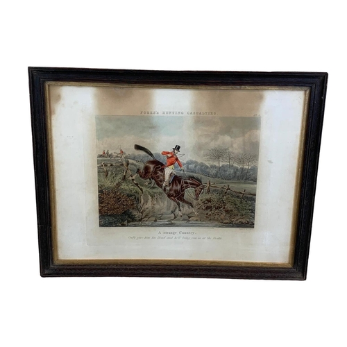 30 - 5 Edwardian hunting prints in the Georgian style. 49.5 x 38cm