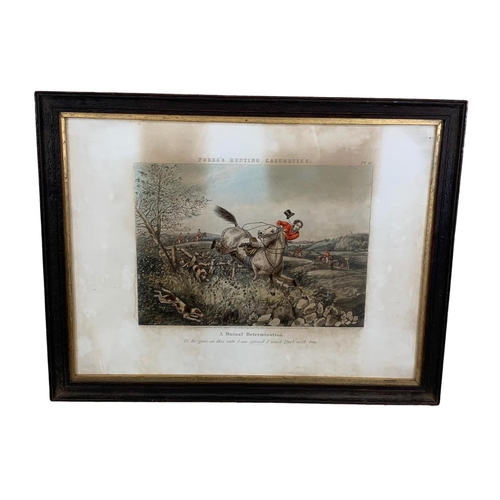 30 - 5 Edwardian hunting prints in the Georgian style. 49.5 x 38cm