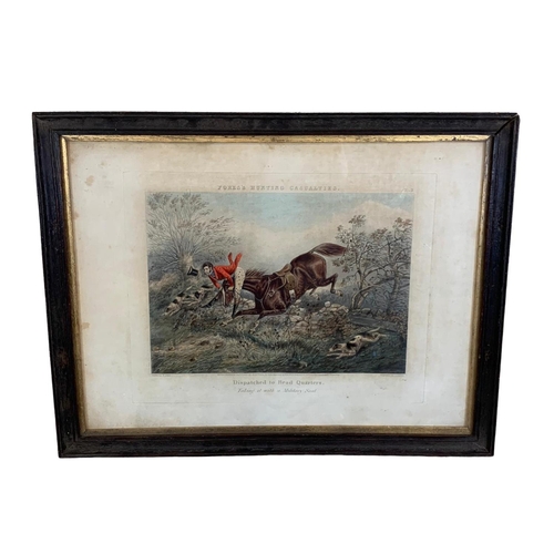 30 - 5 Edwardian hunting prints in the Georgian style. 49.5 x 38cm