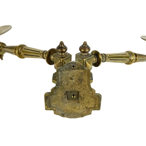 31 - Pair of vintage heavy brass wall sconces. 25cm