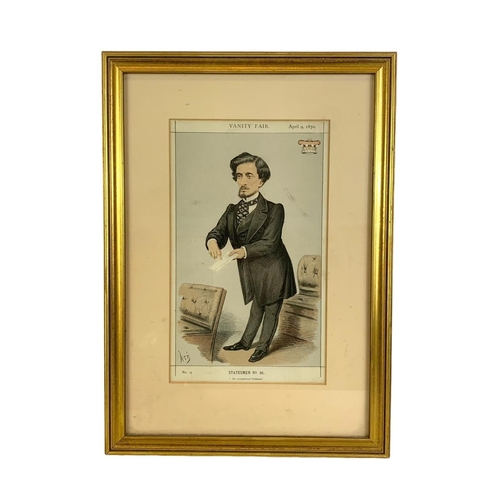 334 - Victorian Vanity Fair Statesman Lord Dufferin cartoon. 1870. 37 x 52cm