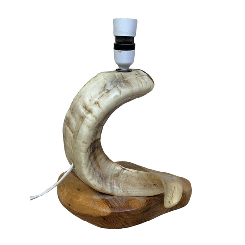 339 - Table lamp in the style of a rams horn. 24 x 30cm