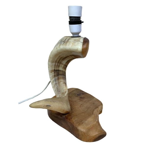 339 - Table lamp in the style of a rams horn. 24 x 30cm