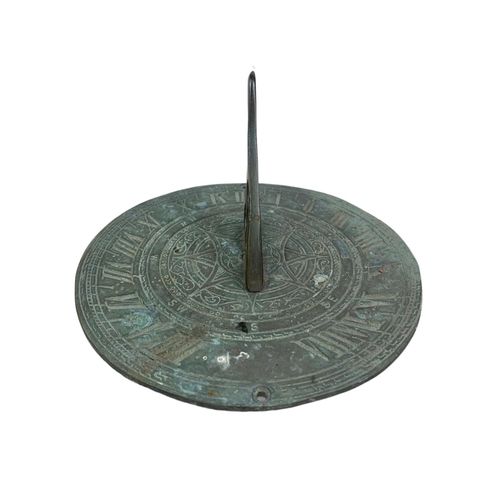 38 - Vintage bronze sundial. 18cm