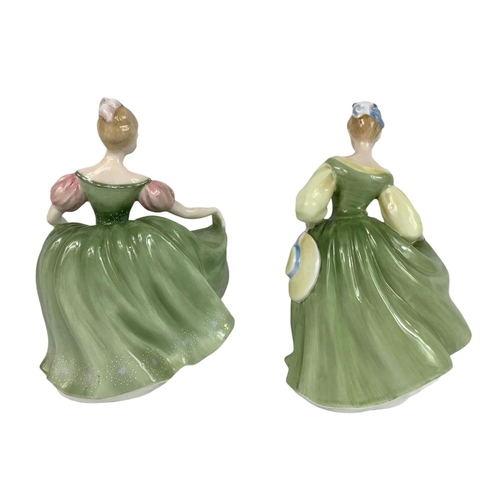 412 - 2 Royal Doulton pottery figurines “Fair Lady and Michele” 19.5cm