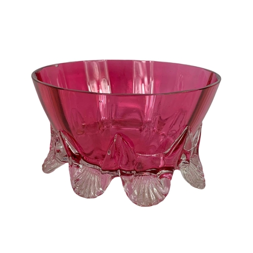 425 - Victorian and vintage glassware. Including an Art Nouveau vase and vintage ruby glass.