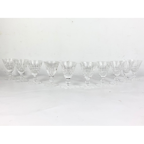 435 - Set of 10 Waterford crystal Tramore sherry glasses. 7.5cm