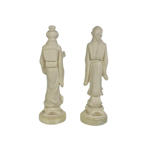 439 - 2 Japanese style figures on slate bases. A. Giannelli. 13.5cm