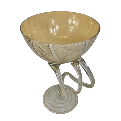 446 - 3 pieces of Art Glass. Including a Alicja bowl. Largest measures 24cm.