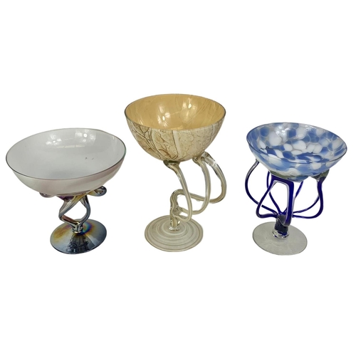 446 - 3 pieces of Art Glass. Including a Alicja bowl. Largest measures 24cm.