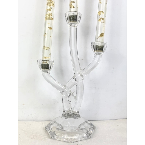 447 - Pair of of Nachtmann lead crystal candlesticks. 27cm