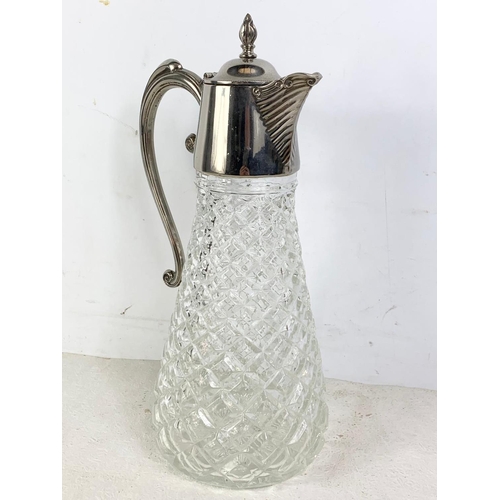 456 - Large vintage silver plated claret jug. 31cm