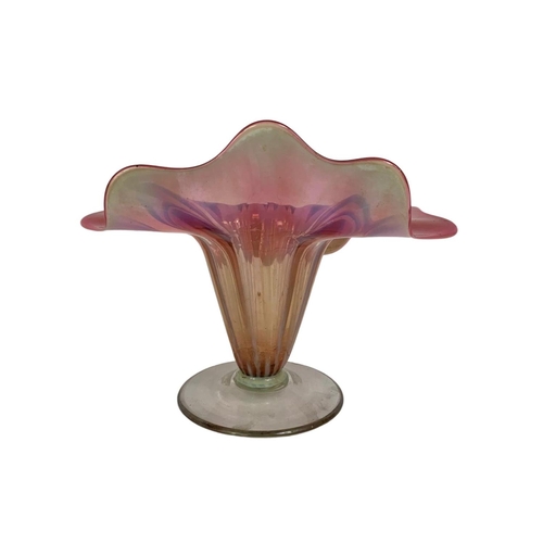 470 - Victorian Jack-In-The-Pulpit and a Victorian ailver plated and art glass sugar bowl. 19 x 14 x 15cn