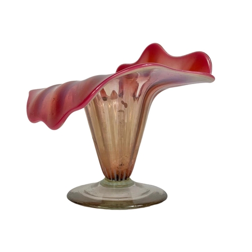 470 - Victorian Jack-In-The-Pulpit and a Victorian ailver plated and art glass sugar bowl. 19 x 14 x 15cn