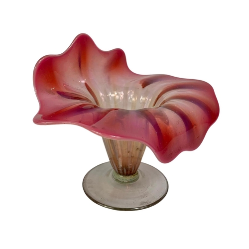 470 - Victorian Jack-In-The-Pulpit and a Victorian ailver plated and art glass sugar bowl. 19 x 14 x 15cn