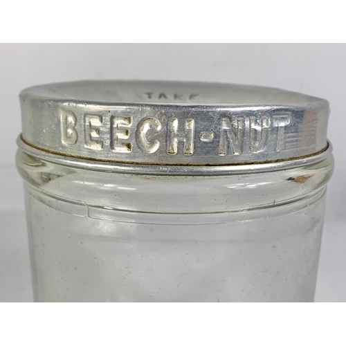 48 - An 1920’s Art Deco Lemon & Co LTD sweet jar with contents 14 x 22cm, and an original Beech-Nut adver... 