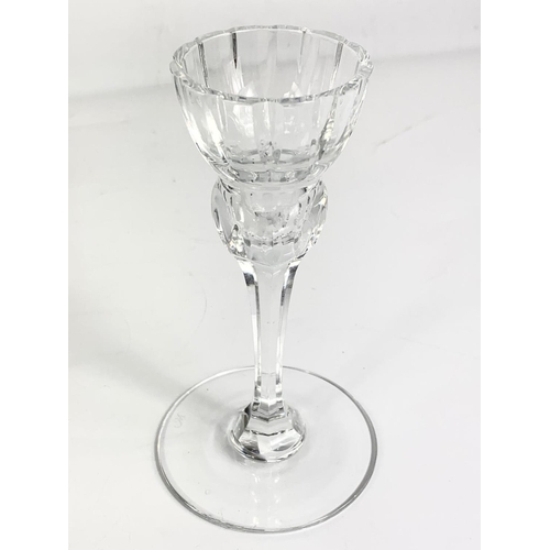 497 - Pair of Waterford crystal candlesticks. 15.5cm