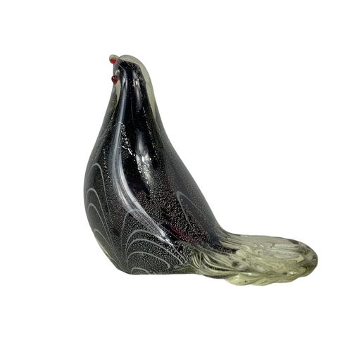 501a - A vintage Art Glass pheasant in the manner of Oiva Toikka for Nuutajarvi. 16 x 14cm.