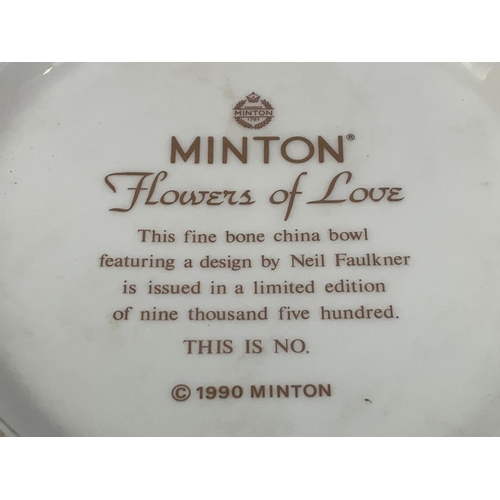 522 - A large Limited Edition Minton “Flowers Of Love” bowl. A design by Neil Faulkner. 29 x 8cm