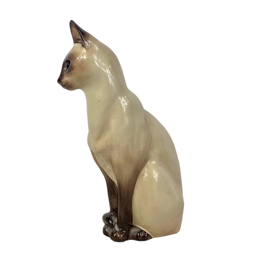 524 - 2 large pottery cats. Just Cats & Co with glass eyes 30.5cm. Melba Ware 38cm