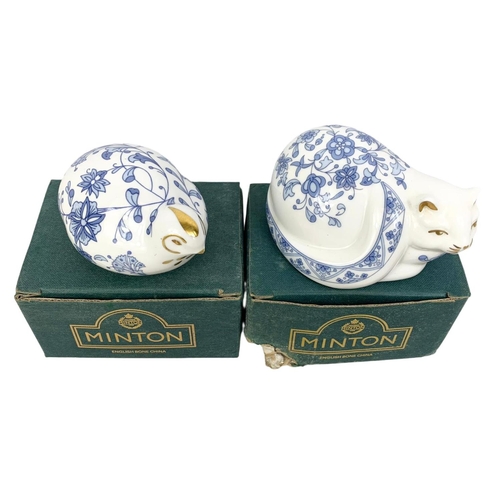 527 - 2 Minton “Shalimar” porcelain figures in boxes. Figure measures 11cm. Box measures 11cm.