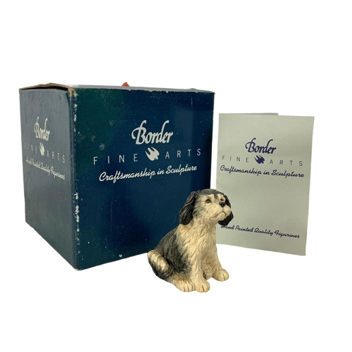 532 - A Border Fine Arts “Dog Sitting” figure in box. Figure measures 7cm. Box measures 13 x 13 x 13cm.