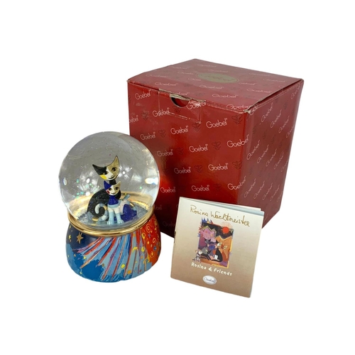 536 - Goebel wind up musical snow globe in box. Globe measures 15cm. Box measures 18cm