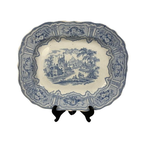 538 - 2 Victorian blue and white platters. 40cm