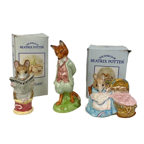 561 - 3 Royal Albert Beatrix Potter animal figures. Largest 12.5cm