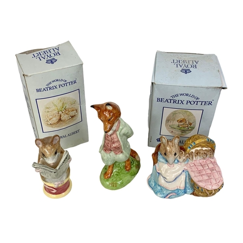 561 - 3 Royal Albert Beatrix Potter animal figures. Largest 12.5cm