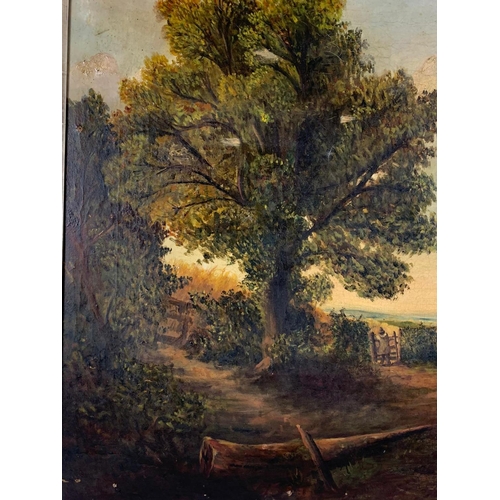 57 - Large 19th century oil painting. Painting measures 91.5 x 61cm. Frame measures 99 x 78cm