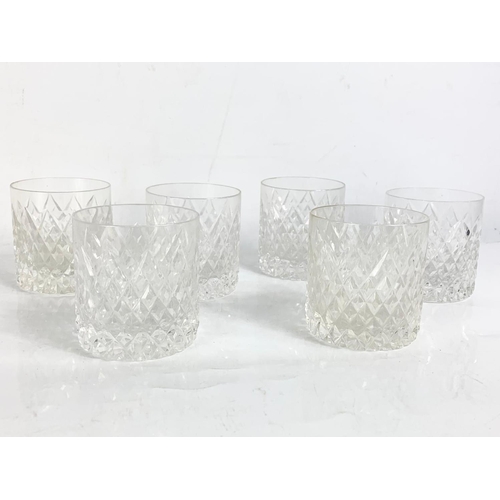 577 - Set of 6 Tyrone crystal whisky glasses. 7.5cm.