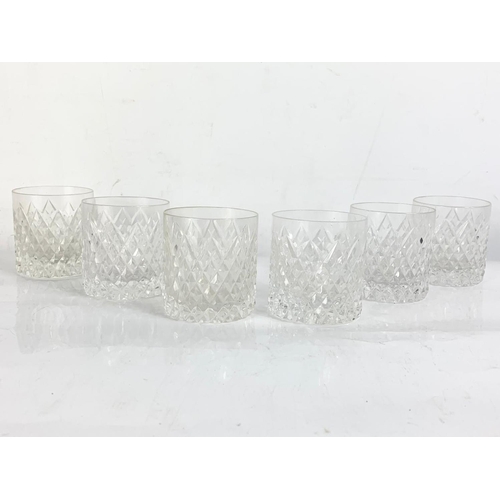 577 - Set of 6 Tyrone crystal whisky glasses. 7.5cm.