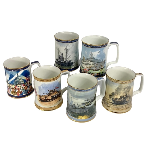 581 - 6 Limited Edition Royal Doulton bone china tankards. The V-E Day Tankard, The Gulf War Tankard, The ... 