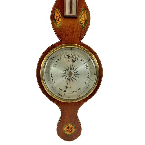 59 - Georgian inlaid mahogany barometer. 99cm