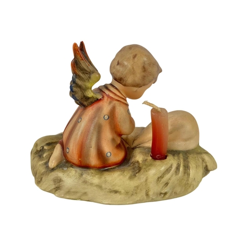 599 - A vintage M. J. Hummel Goebel pottery figure “Angel and Child” candle holder. Germany 1930. 14 x 11c... 