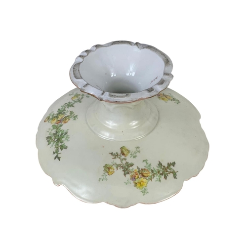 601 - Late 19th century Limoges R. Delinieres porcelain cake stand and 2 matching plates. 23cm.