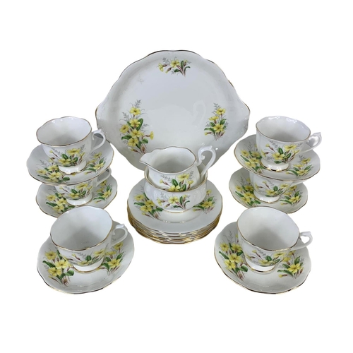 603 - A 21 piece Royal Albert Friendship Primrose tea set.