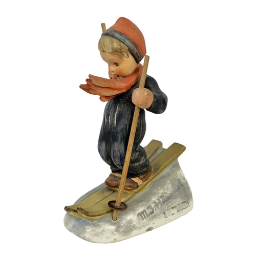 615 - M. J. Hummel Goebel pottery figure “Skier Boy” number 59. 14cm.