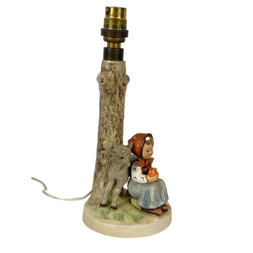 625 - M. J. Hummel Goebel pottery figure lamp. 25cm