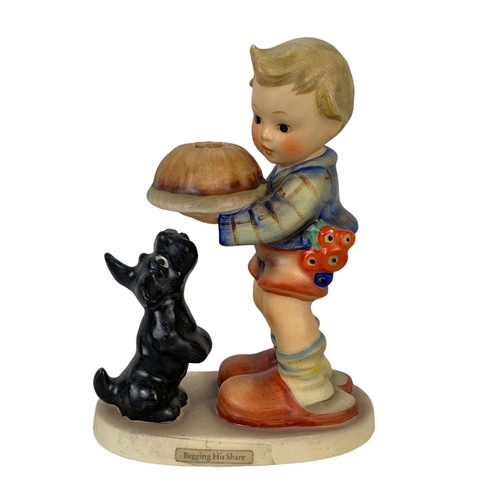 627 - W large M. J. Hummel Goebel pottery figure “Begging His Share” number 6. 13.5cm