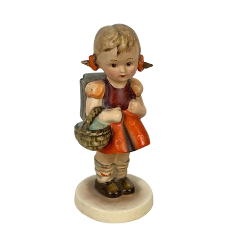 628 - A vintage M. J. Hummel Goebel pottery figure “Schoolgirl” pre war Germany 1930. 81/0. 11.5cm.