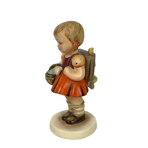 628 - A vintage M. J. Hummel Goebel pottery figure “Schoolgirl” pre war Germany 1930. 81/0. 11.5cm.