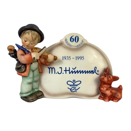 629 - A special edition M. J. Hummel Goebel pottery figure “Puppy Love” display plaque. Number 767. 60th a... 