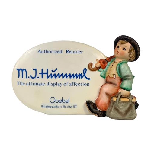 630 - M. J. Hummel Goebel pottery figure plaque. Authorised Retailer. The Ultimate Display of Affection. N... 