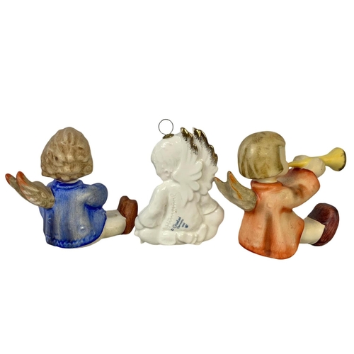 641 - 3 vintage M. J. Hummel Goebel pottery figures. 7cm.