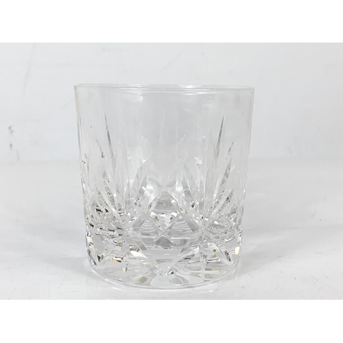 647 - A set of 6 Stuart crystal whisky tumblers in box. Glasses measure 7.3cm.