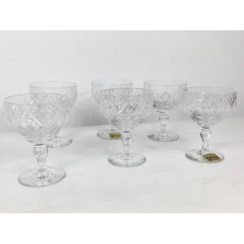 649 - A set of 6 vintage West German crystal cocktail glasses. 12cm.