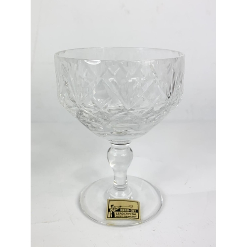 649 - A set of 6 vintage West German crystal cocktail glasses. 12cm.